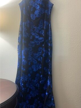 Karl Lagerfeld Black Dress with Royal Blue Lace Accents